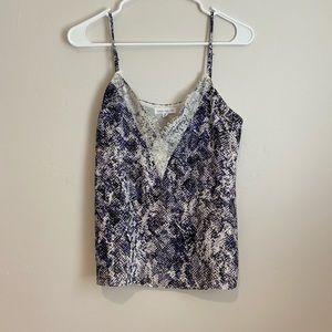 Socialite Womens Small Snake and White Lace Tank Top
